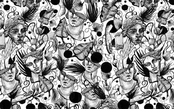 Download Modern Abstract Grecce Pattern in Ink - Premium Resources