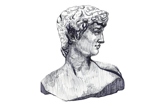 Download Apollo - Graphic Ink Bust Sculpture Art - Premium Resources