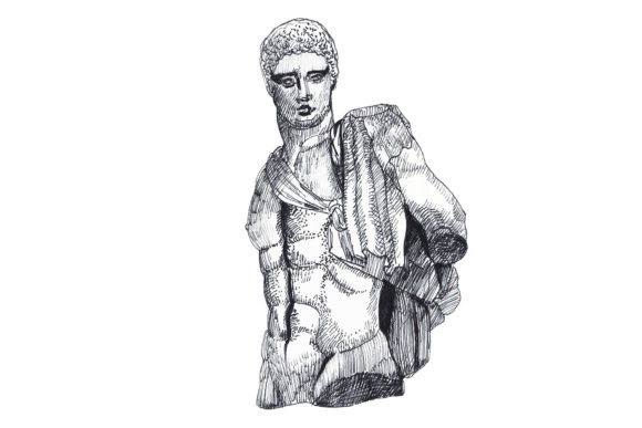 Download Ancient Man Sculpture - Ink Sketch - Premium Resources