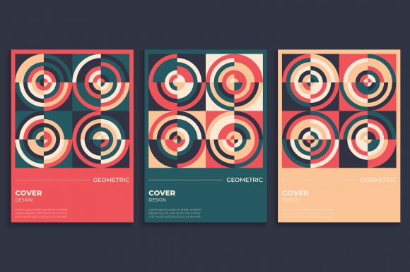 Download Geometric Cover Design in Retro Style - Style Collection