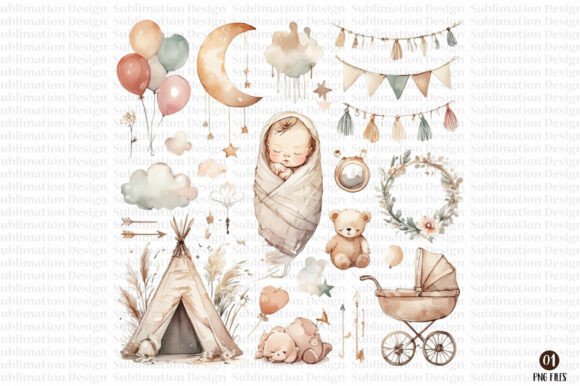 Download Baby Shower Boho Nursery Clipart - Boho nursery clipart Collection