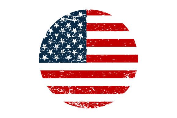 Download Round Flag of USA in Retro Style Design - Style Collection